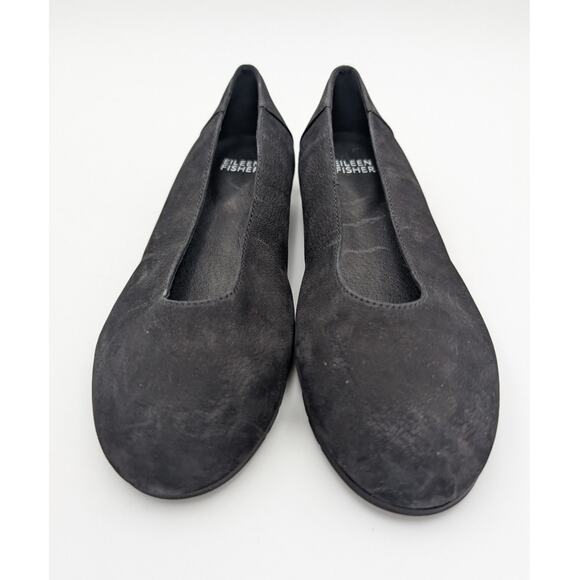 Eileen Fisher Una Hidden Wedge Ballet Flat Women's Black Size US5.5 EU36 - Picture 2 of 10